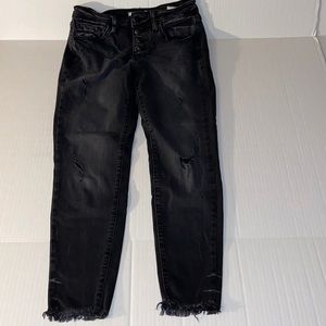 KanCan Mid-Rise Ankle Skinny Size 27 Black Distressed Denim Women’s Jeans